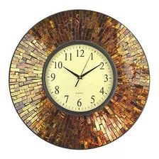 Lulu Decor Reloj De Pared De Mosaico Ambar Baltico Redondo D