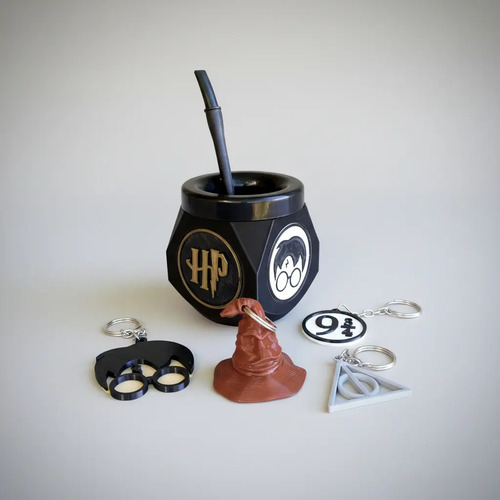 Mate Harry Potter + Llaveros Negro Personalizado