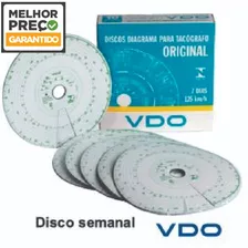 Kit 20 Caixas De Disco Tacografo Semanal 7 Dias 125km/h Vdo