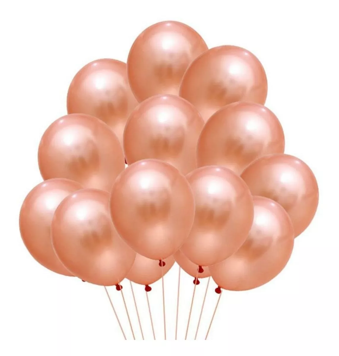 Balão Bexiga Metalizado Rose Gold - Látex - 25 Unidades N° 9