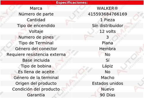 Bobina Walker S2000 L4 2.2l Honda 04-05 Foto 3