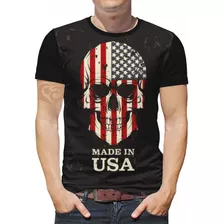 Camiseta De Caveira Rock Moto Masculina Adulto Roupas Eua