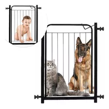 Grade De Proteção Para Pet Cães Para Portas Portão - 80cm. Cor Preto: Acompanha 1 Extensor De 10