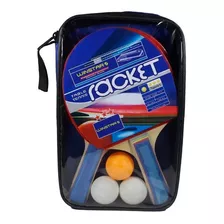 Set De 2 Paletas Pelotas Ping Pong Estuche Importado