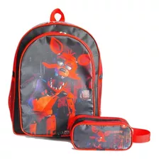 Mochila Foxy Five Night Costas + Estojo De Lapis