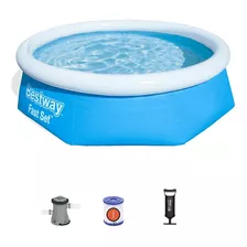 Piscina Inflável Plastico 2600l + Filtro + Bomba Ar- Bestway