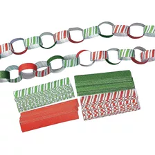 Fun Express Red And Green Candy Striped Paper Chains - Bulk 