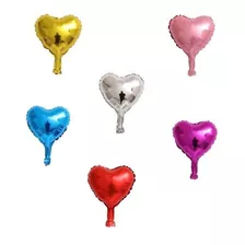 10un Mini Balão Coração Metalizado 5 Polegadas Rose Rosaazul