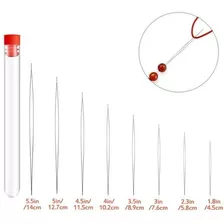 8 Agujas De Abalorios De Ojo Grande Herramientas Con Tubo