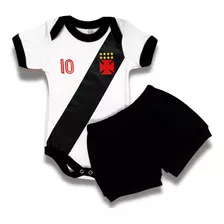 Conjunto Bodie Bebe Time De Futebol Vasco Vascão Infantil 