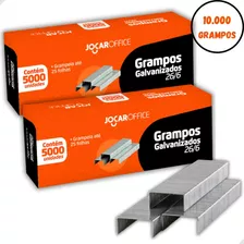 Grampo Galvanizado 26/6 Grampear Papel C/ 5000 Unid. Kit 2