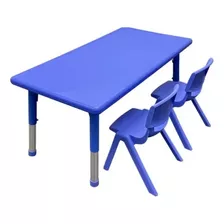 Mesa Graduable Para Niños Y 2 Sillas Azul