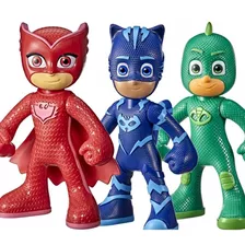 Kit Boneco Corujita Lagartixo E Menino Gato Pj Masks Hasbro