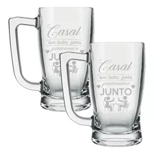 2 Canecas De Vidro Personalizadas - Casal