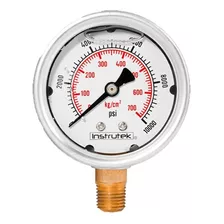 Manómetro Inox Alta Presión Glicerina 2.5 PLG, 10000 Psi