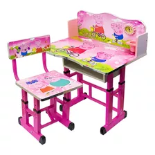 Set Escritorio Infantil Peppa Pj Mask Mesa Silla Niño El Rey