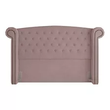 Cabeceira Cama Box Casal King 195cm Provença P02 Veludo Rosê Cor Rosa