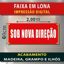 Faixa Sob Nova Direção Impressão Digital Em Lona 2,00x0,60m