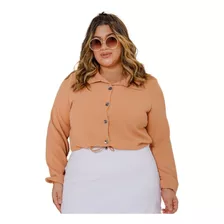 Camisa Social Cropped Plus Size - Eduarda