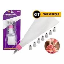 Kit Bico De Confeiteiro Bolo Cupcake Saco Decorador 10peças