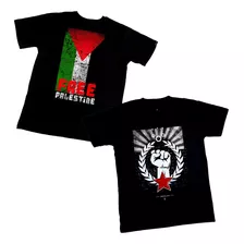 Camiseta Palestina Livre Kit Com 2 Camisetas 100% Algodão 