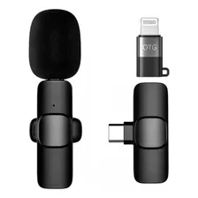 Microfono Corbatero Inalambrico Compatible iPhone Y C Negro