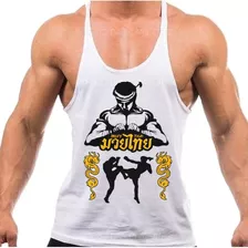 Regata Super Cavada Branca Academia Muay Thai Ref 92