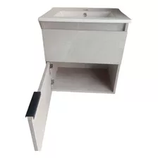 Combo Mueble De Baño Con Lavamanos En Porcelana Blanca