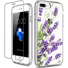 Funda iPhone 8 Plus/7 Plus Giika Purple Flowers