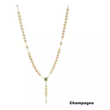 Terço Pescoço Colar Feminino Lindo - Cor Champagne