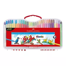 60 Plumones Marcador Lavables Colores Fiesta Faber Castell