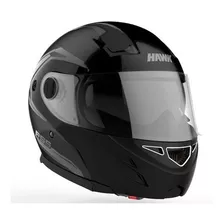 Casco Moto Hawk Rs5 Vector Rebatible Negro Brillante