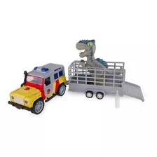 Camioneta Luz Sonido Transportadora De Dinosaurio Con Vapor Personaje Dinosaurio Gris