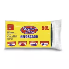 Saco Para Lixo Embalixo Prof Reforçado 50lts Com 50 Sacos Cor Liso