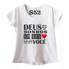 Blusa Feminina Plus Size Religiosa Sonhos Deus S52