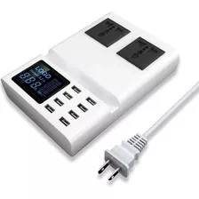 Fonte Alimentaçao 8 Portas Usb 8 Amp, Voltimetro Amperimetro