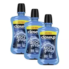 Kit 3 Antissépticos Bucal Close Up Ice Com Álcool 500ml Cada