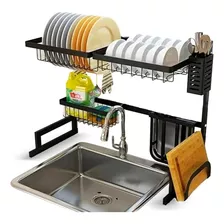 Kit Cozinha Suspensa Escorredor Louça Prato Preto