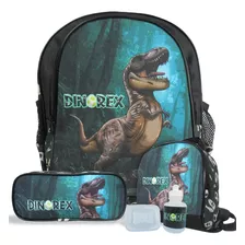 Kit Mochila Infantil Costas Tam M Dino-rex