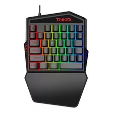 Teclado De Uma Mão Gamer Inker K99 Cor Preto Com Luz Rainbow