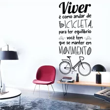 Adesivo De Parede Viver É Como Andar De Bicicleta 