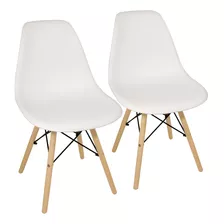 Sillas X 2 Comedor Plástico Patas Madera Diseño Eames Ct