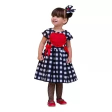 Vestido Menina Infantil Bebe Rn A 4 Anos Xadrez Festa Junina