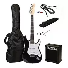 Gran Pack Guitarra Electrica Negra Amplificador Accesorios