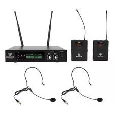 Microfono De Cintillo O Solapa Doble Rockville Uhf 60 Mtr