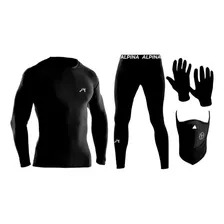 Kit Conjunto Termico Alpina Frizado + Guantes + Mascara Sti