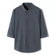 Kurta Camisas Para Hombre Camisas De Tres Cuartos Con Cuello