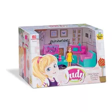 Kit Coleção Casinha Judy Home Sala C/ Boneca E Móveis