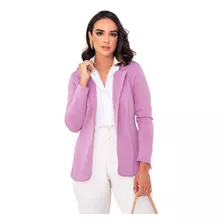 Blazer Feminino Alongado Acinturado Neoprene Cores