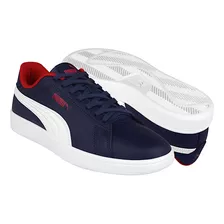 Tenis Joven Puma Smash V2 L 39203104 Simipiel Azul